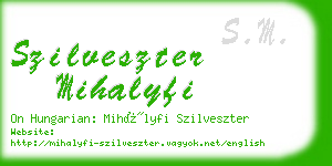 szilveszter mihalyfi business card